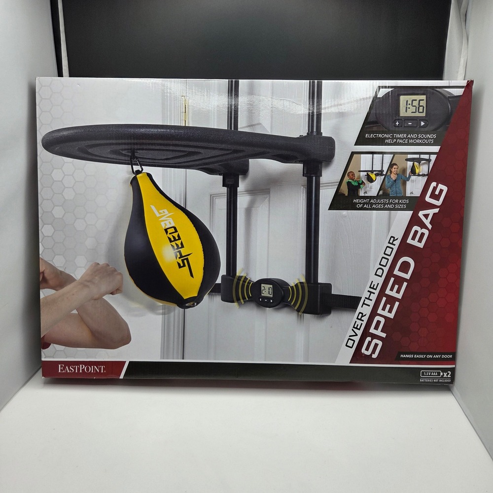 EastPoint Over the Door Speed Bag Boxing Training Electronic Timer Black Yellow